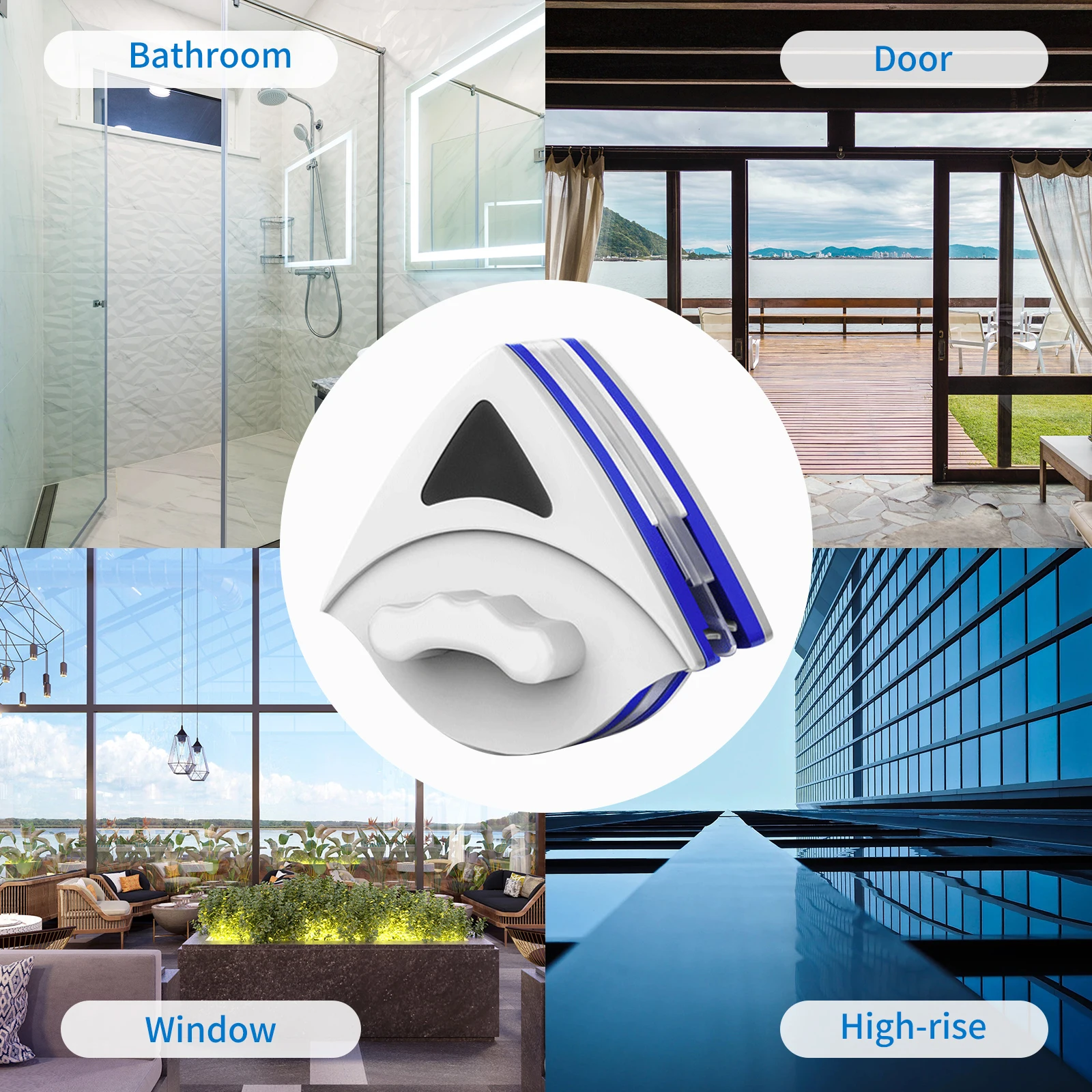 منظف زجاج مغناطيسي مزدوج الجوانب