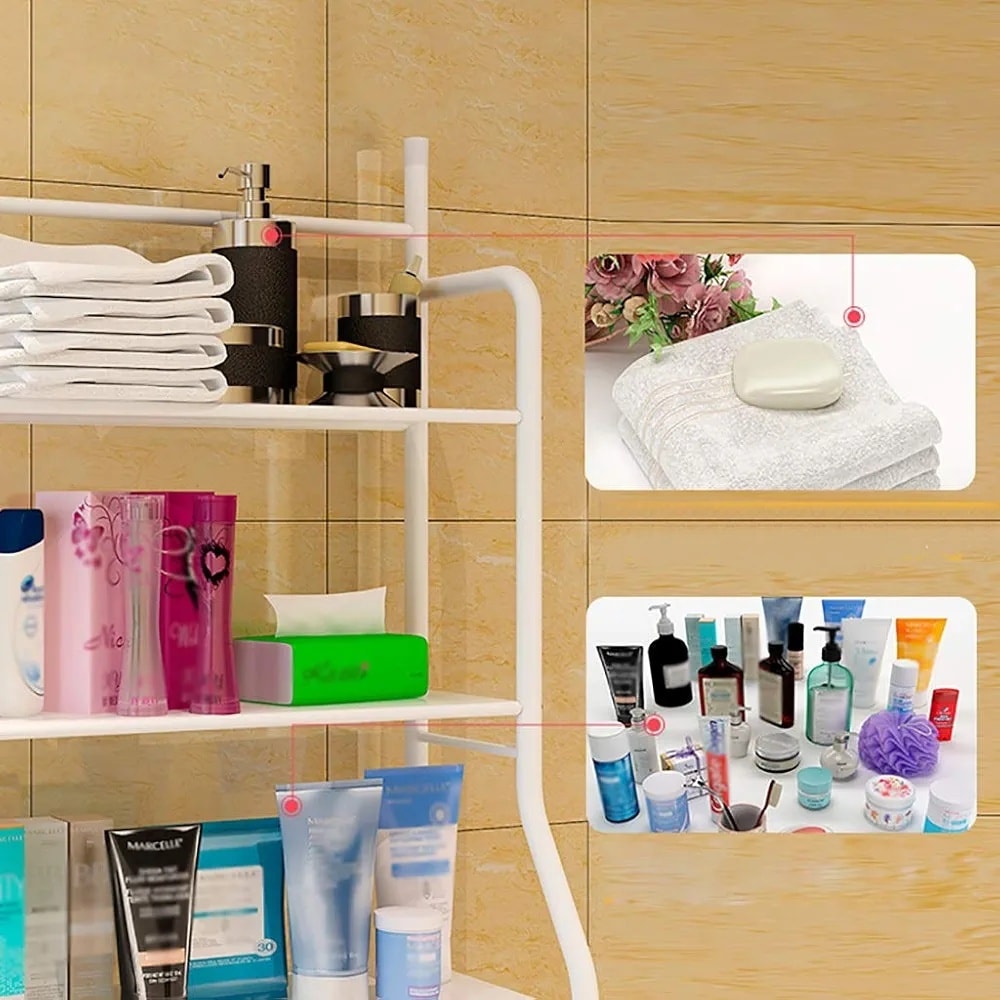 رف تخزين متعدد المستويات للحمام 