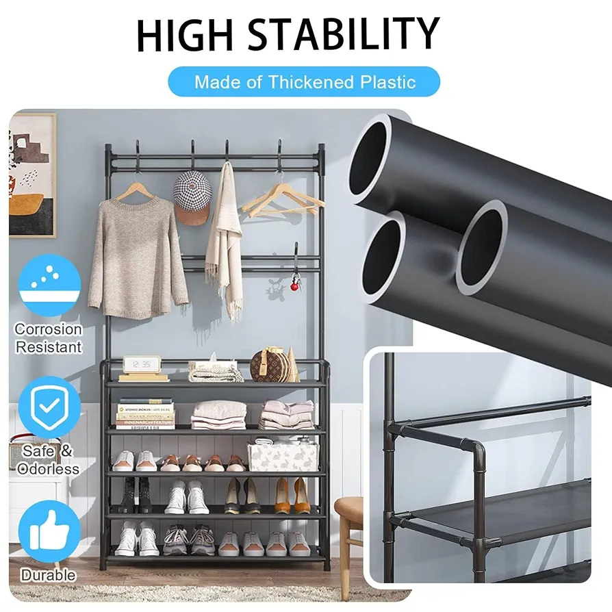 منظم أحذية مع علاقات ملابس