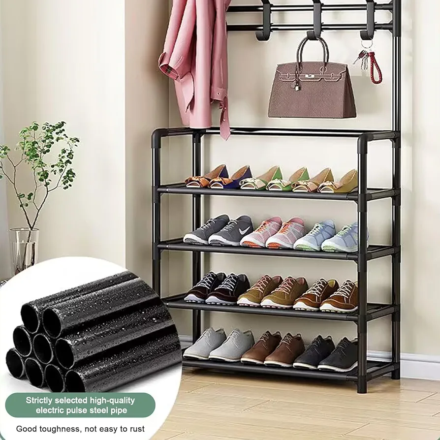 منظم أحذية مع علاقات ملابس