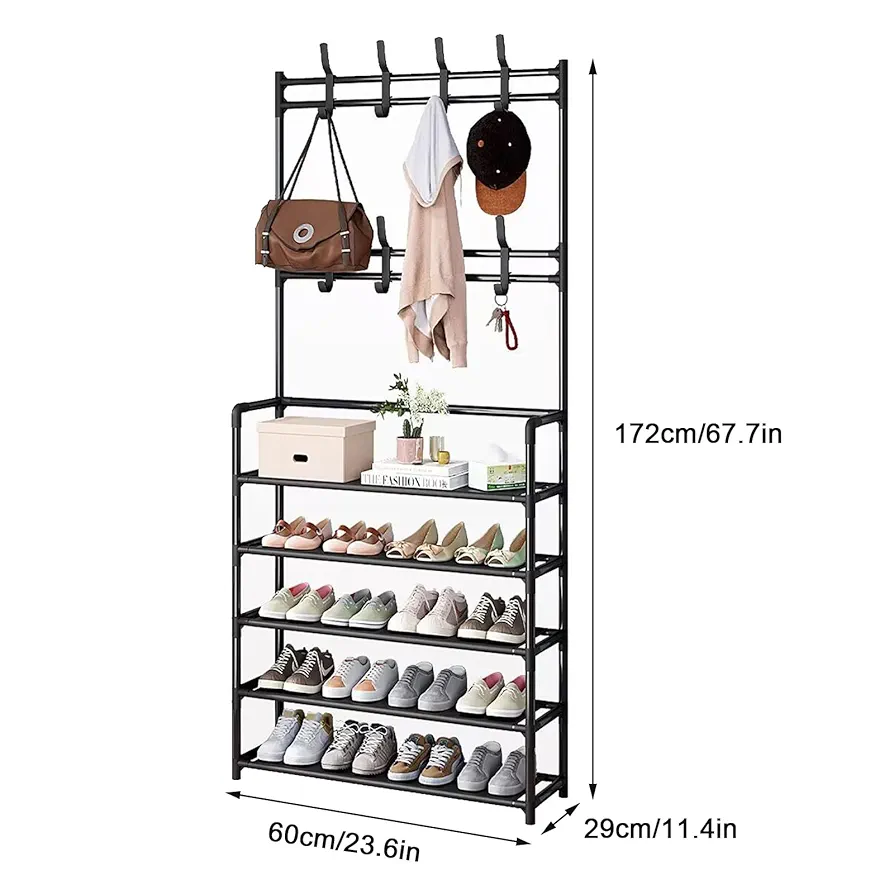 منظم أحذية مع علاقات ملابس